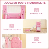 AIYAPLAY Toboggan pour tout-petits 5 en 1 toboggan autoportant pour enfant avec panier de basket, télescope, 178x70x86cm, jaune(m-6)