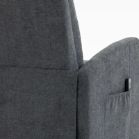 HOMCOM Fauteuil Inclinable de Massage par Vibration, Fauteuil de Relaxation en Chenille avec Dossier Réglable par Poussée, Gris(m-12)