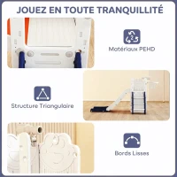AIYAPLAY Toboggan pour tout-petits 5 en 1 toboggan autoportant pour enfant avec panier de basket, télescope, 178x70x86cm, jaune(m-6)