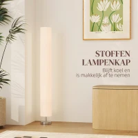 HOMCOM Staande lamp woonkamer met polyester kap, 2 x E27-fitting voor slaapkamer 14 x 14 x 120 cm(m-4)