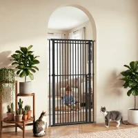 PawHut Barreira de Segurança Extra Alta para Crianças, Cães e Gatos 112-200 cm, Largura Ajustável 76-85 cm, para Portas e Escadas(m-8)