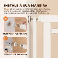 PawHut Barreira de Segurança Extra Alta para Crianças, Cães e Gatos 112-200 cm, Largura Ajustável 76-85 cm para Portas e Escadas(m-7)