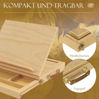 Vinsetto Tafel schildersezel, kleine schildersezel, 1 lade, 3 vakken, massief hout, natuurlijk(m-7)