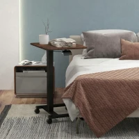 Vinsetto Staand bureau, statafel, verstelbare hoogte, 4 wielen, 65 cm x 48 cm x 108 cm, bruin + zwart(m-7)