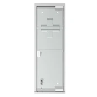 Kleankin Medicijnkast EHBO-kast met slot glazen deur 3 vakken matglas 430 rvs(m-10)