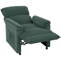 HOMCOM Corduroy Electric Recliner Armchair with Massage and Heat - Green(m-1)