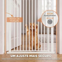 PawHut Barreira de Segurança Extra Alta para Crianças, Cães e Gatos 112-200 cm, Largura Ajustável 76-85 cm para Portas e Escadas(m-5)