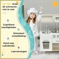 HOMCOM Kinderkeuken met accessoires droomkeuken speelkeuken speelgoedkeuken grenenhout MDF wit(m-5)