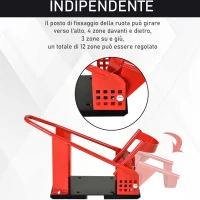 HOMCOM Cavalletto Alzamoto Anteriore in Metallo per Moto max 450kg con Sezioni Preforate, 27.5x51-69x34 cm(m-6)