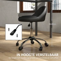 HOMCOM Draaibare Werkkruk, Verstelbare Hoogte, Draaibare Zitting, 35cm x 35cm x 83cm, Zwart + Zilver(m-4)