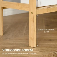 HOMCOM 4-laags bamboe plank, naturel, 62 x 33 x 112 cm(m-6)