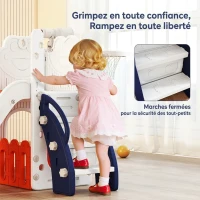 AIYAPLAY Toboggan pour tout-petits 5 en 1 toboggan autoportant pour enfant avec panier de basket, télescope, 178x70x86cm, jaune(m-7)
