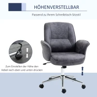 Vinsetto bureaustoel, bureaustoel, in hoogte verstelbaar, tuimelfunctie, draaibaar, staal, donkergrijs, 67 x 69 x 102 cm(m-4)