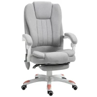 Vinsetto massagestoel, bureaustoel, gamestoel, polyester, schuimstof, nylon, grijs, 66 x 63 x 107-115 cm(m-1)