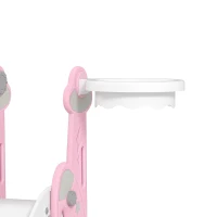 AIYAPLAY Toboggan et balançoire pour enfants 4 en 1 avec panier de basket et échelle, 147,5 x 160 x 107 cm, rose(m-10)