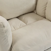 HOMCOM Bureaustoel met voetsteun, ergonomische gaming- en computerstoel, sneeuwwit flanelstof, dikke vulling(m-10)