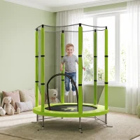 AIYAPLAY Kindertrampolin mit Sicherheitsnetz, für den Innen- und Außenbereich, 3-6 Jahre, Grün(m-2)