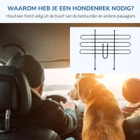 PawHut autorooster voor honden, verstelbaar scheidingsrek en bagagerek(m-6)