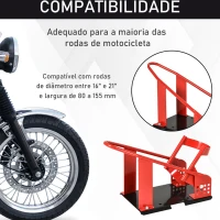 HOMCOM Cavalete Traseiro para Mota com Comprimento Ajustável Elevador Universal com Estrutura Metálica Capacidade 450 kg 51-69x27,5x34 cm Preto(m-4)