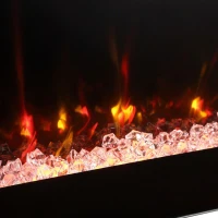 HOMCOM Ultra-Thin Electric Fire Wall Mounted/Recessed/Freestanding 127cm/50" Electric Fireplace with 12 Colours, 5 Brightness(m-12)