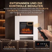 HOMCOM Elektrokamin mit Kaminsims Heizung TV-Stand Kamin inkl Fernbedienung 50 Zoll 75cm Weiß(m-7)