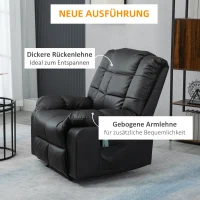 HOMCOM massagestoel Elektrische tv-stoel met ligfunctie 8 massagepunten(m-5)