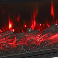 HOMCOM 3-Sided Electric Fireplace, Freestanding/Wall Mounted Electric Fire Heater with Adjustable Flame, Mood Light, ECO Mode(m-10)