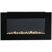 HOMCOM Elektrische Wandhaard, 1000W/2000W, LED-Vlameffect, Afstandsbediening, Stijlvol Uiterlijk, met Verwarmingsfunctie