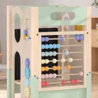 AIYAPLAY Torre Montessoriana 6 in 1 per Bambini, Sgabello Aiutante da Cucina con Lavagna, 2-6 Anni, Verde(m-8)