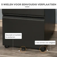 Vinsetto Whiteboard Magneetbord met 4 stiften, 6 magneten, 1 spons, 1 opbergvak, wandmontage, gemakkelijk af te vegen, 90 x 60 cm(m-5)