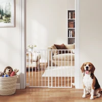 PawHut Barreira de Segurança para Cães e Crianças 72-108,5x76 cm para Porta e Escada, sem Barra Inferior, Fecho Automático(m-10)