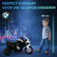 HOMCOM Elektrische kindermotor motorfiets driewieler kindervoertuig licentie van BMW 18-36 maanden(m-7)