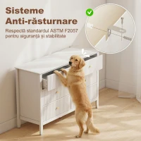 HOMCOM Comodă pentru Dormitor Canelată cu 6 Sertare, Mânere și 5 Picioare, pentru Hol, Living sau Intrare, Alb(m-5)