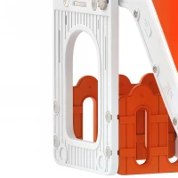 AIYAPLAY Toboggan pour tout-petits 5 en 1 toboggan autoportant pour enfant avec panier de basket, télescope, 178x70x86cm, jaune(m-12)
