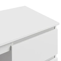 HOMCOM Computerbureau met 3 lades, modern bureau, pc-tafel 100 x 50 x 75 cm, wit(m-10)