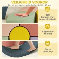 AIYAPLAY 7-delige softblokken-set voor peuters – schuim met afneembare cordhoes, diverse vormen, meerkleurig(m-5)