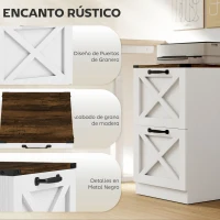 HOMCOM Cajonera Escritorio con 2 Cajones Soporte para Impresora con Riel Colgante para A4 y Carta 40x40x71 cm Blanco(m-4)