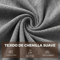 HOMCOM Sofá Cama Modular 5 en 1 con 2 Almohadas Asiento Profundo Reposabrazos Anchos Acolchado Grueso No Requiere Montaje Gris(m-7)