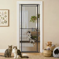 PawHut Barreira de Segurança Extra Alta para Crianças, Cães e Gatos 112-200 cm, Largura Ajustável 76-85 cm, para Portas e Escadas(m-10)