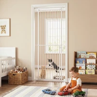 PawHut Barreira de Segurança Extra Alta para Crianças, Cães e Gatos 112-200 cm, Largura Ajustável 76-85 cm para Portas e Escadas(m-2)