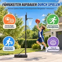 AIYAPLAY Kosz do koszykówki dla dzieci 172,5-199 cm regulowany stojak z tablicą 67 x 45 cm, trójnoga(m-7)