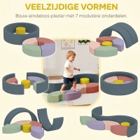 AIYAPLAY 7-delige softblokken-set voor peuters – schuim met afneembare cordhoes, diverse vormen, meerkleurig(m-4)