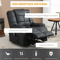 HOMCOM massagestoel Elektrische tv-stoel met ligfunctie 8 massagepunten(m-6)