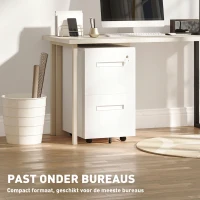 Vinsetto Rolcontainer, archiefkast, scheidingswand, centraal afsluitbaar, stalen behuizing, 5 wielen, wit, 39 x 48 x 67 cm(m-7)