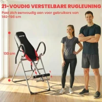 SPORTNOW Inversiebank Opvouwbaar Inversietafel met Verstelbare Enkelvergrendeling, Veiligheidsgordel, Antislip(m-6)
