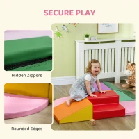 HOMCOM 6 Piece Soft Play Equipment for Kids Climb and Crawl, Red(m-7)