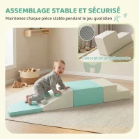 AIYAPLAY Parcours Motricité Bébé 4PCS, Motricité Bébé en Mousse EPE, Antidérapante, 1-3 Ans, 80 x 80 x 20 cm, Vert Clair(m-6)