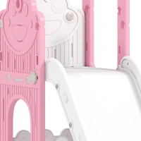 AIYAPLAY Toboggan pour tout-petits 5 en 1 toboggan autoportant pour enfant avec panier de basket, télescope, 178x70x86cm, jaune(m-15)