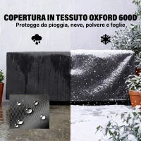 Outsunny Portalegna da Interno ed Esterno in Metallo con Telo Porta Legna e Copertura, 240x36x99cm, Nero(m-4)