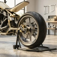 HOMCOM Cavalete para Mota Suporte Traseiro Universal de Aço com Suportes em U e L para Roda 10" 17" 18" Carga 200 kg Preto(m-9)